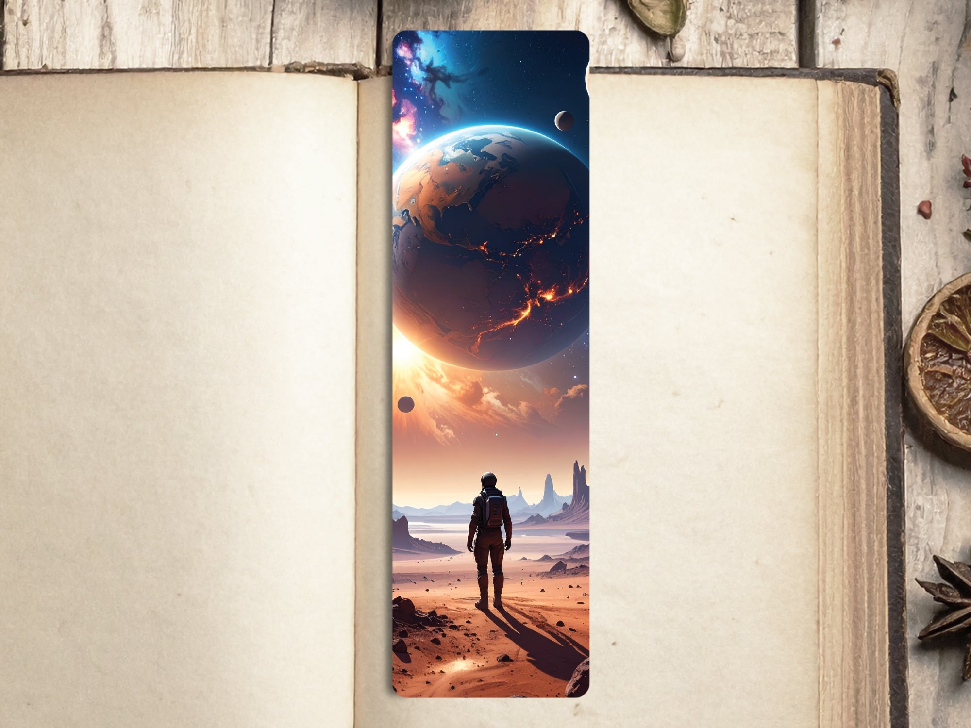 Cosmic Planet Bookmark Collection – Handmade, Sci-Fi & Laminated