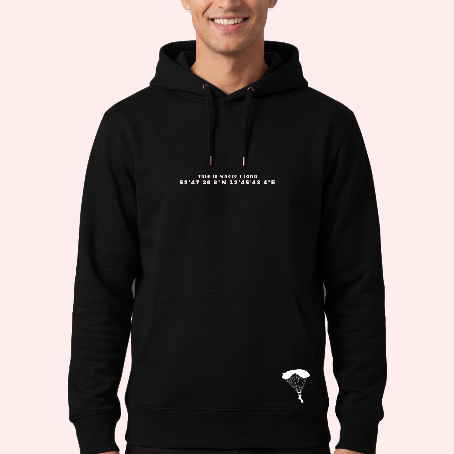 Personalised Skydiving Hoodie with DZ Coordinates