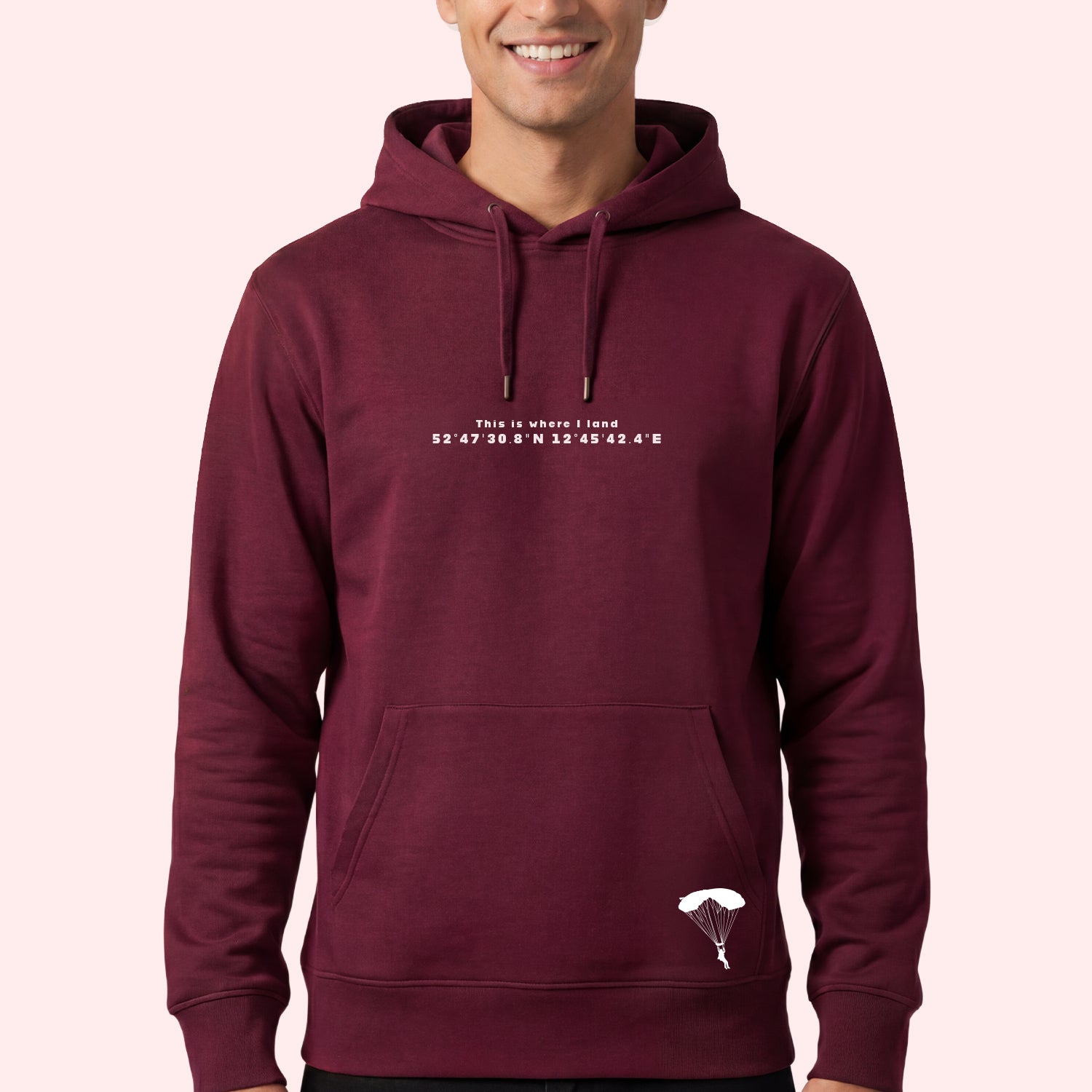 Personalised Skydiving Hoodie with DZ Coordinates