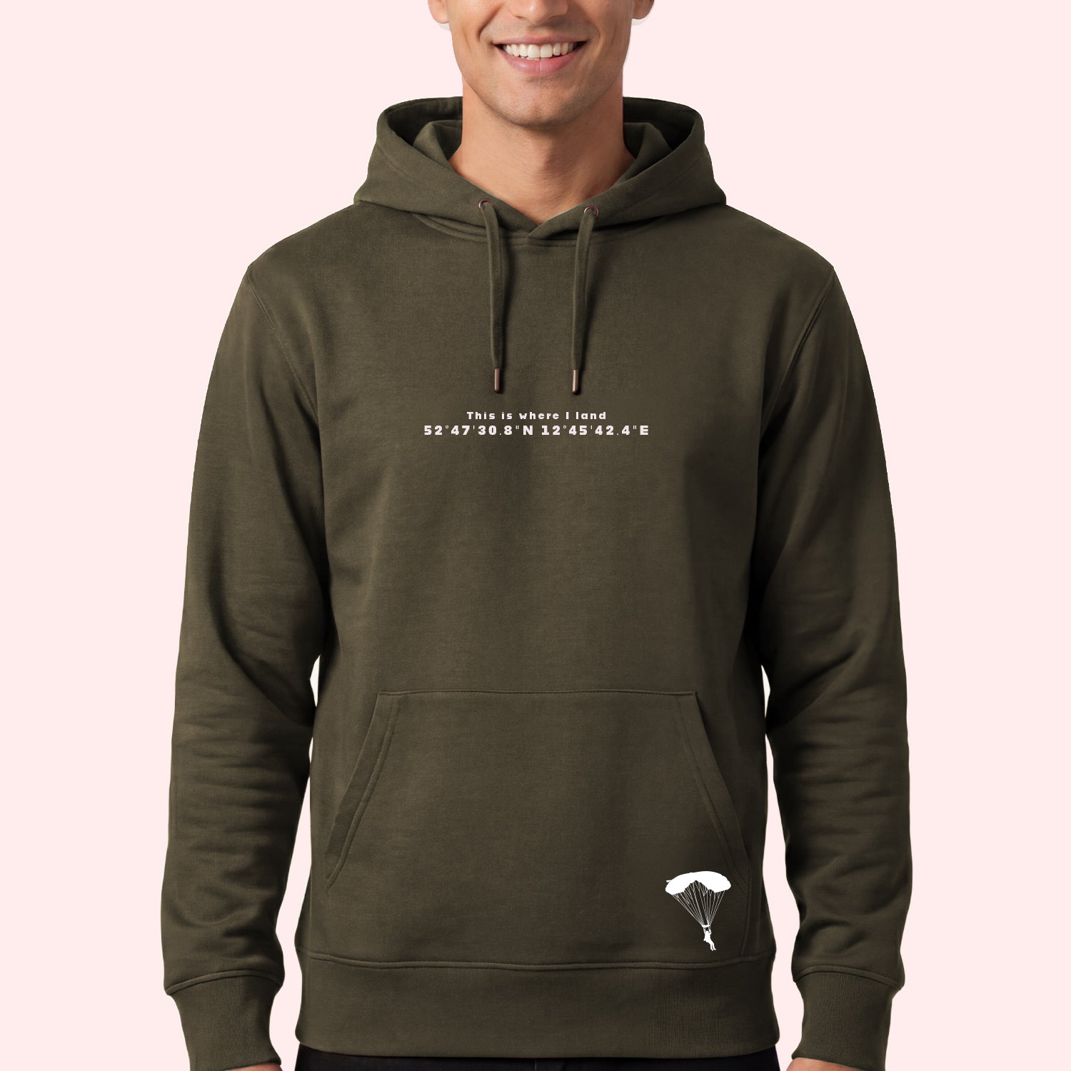 Personalised Skydiving Hoodie with DZ Coordinates