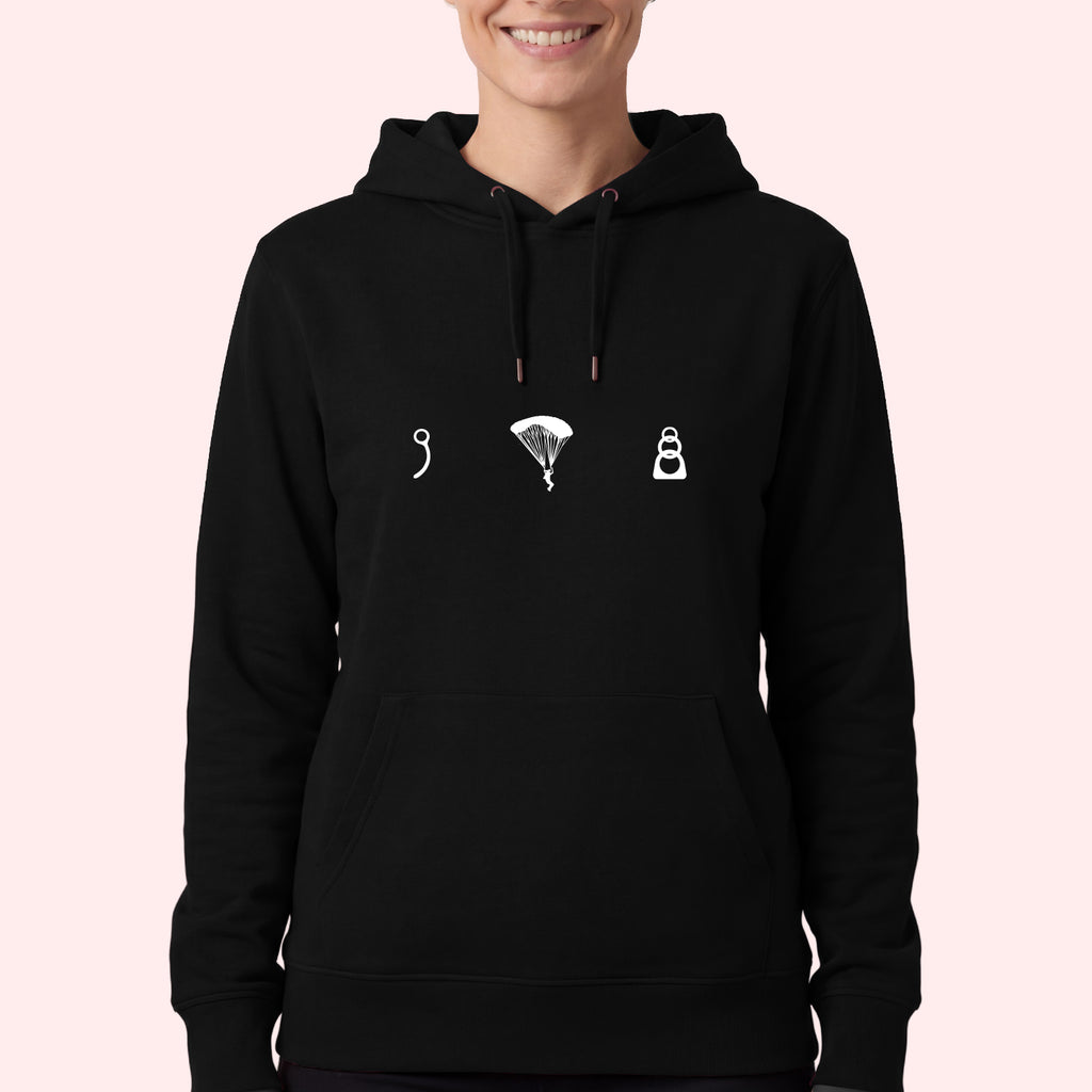 Parachute Gear Icons Hoodie for Skydivers