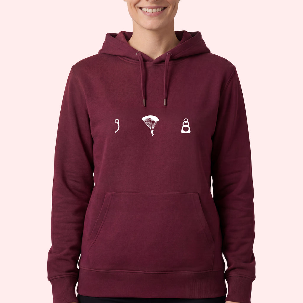 Parachute Gear Icons Hoodie for Skydivers