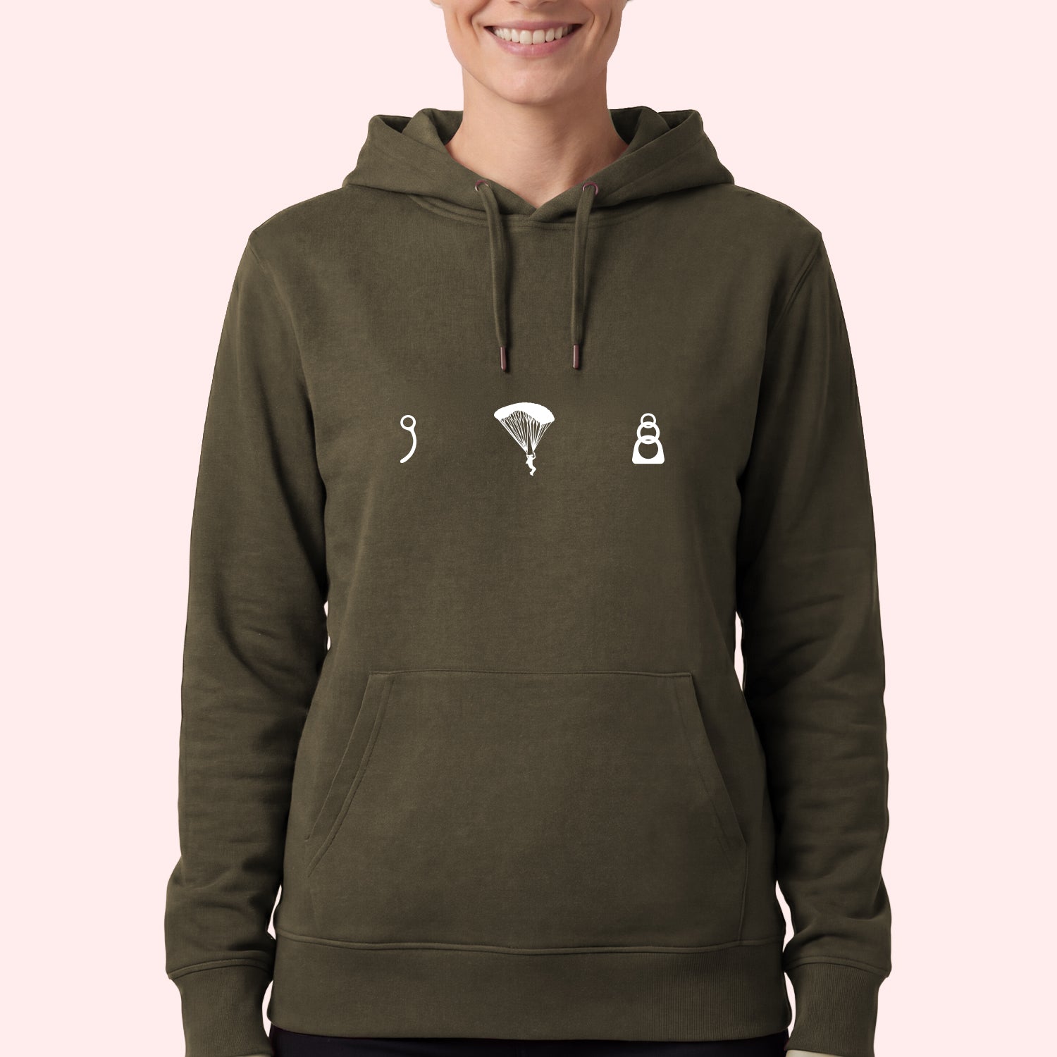 Parachute Gear Icons Hoodie for Skydivers