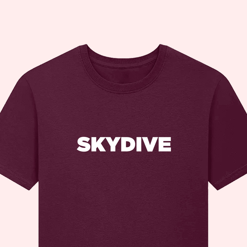 Simple Skydiving Print T-Shirt for Skydivers