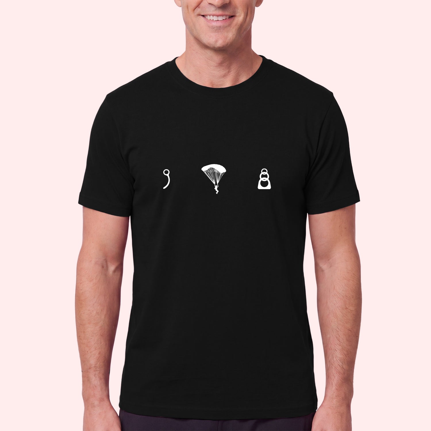 Skydive Icons T-Shirt – Pin, Canopy & 3-Ring Design