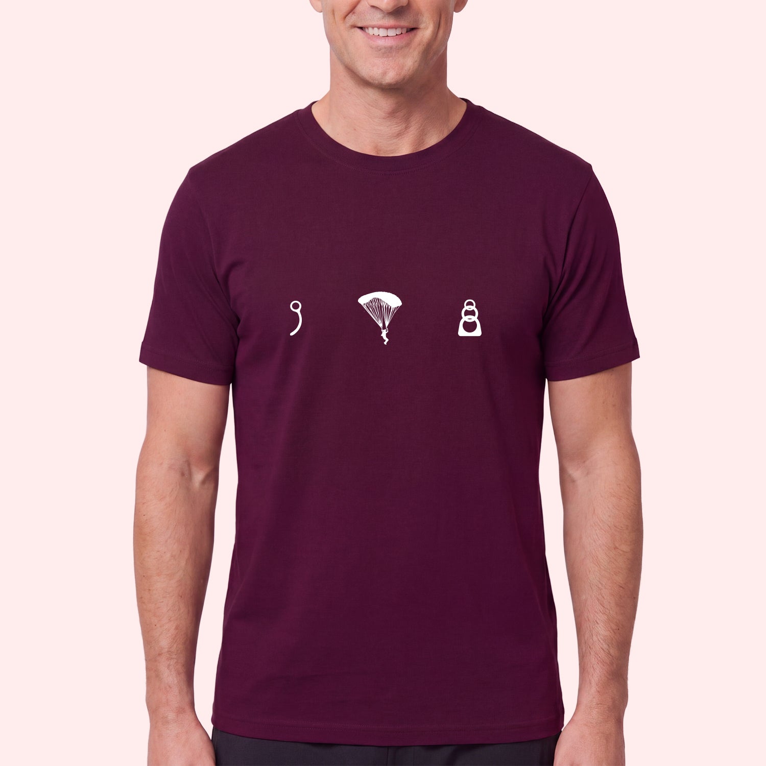 Skydive Icons T-Shirt – Pin, Canopy & 3-Ring Design