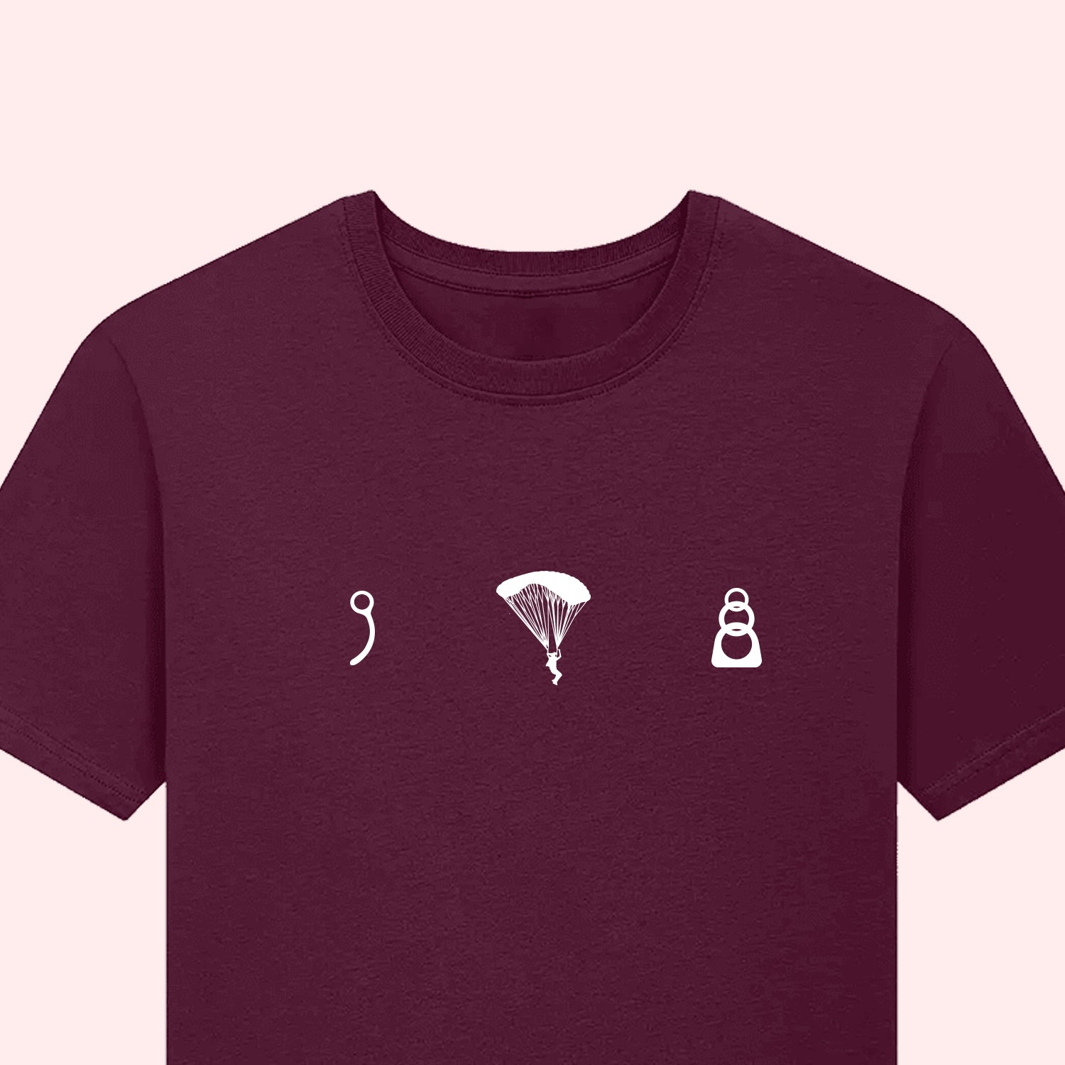 Skydive Icons T-Shirt – Pin, Canopy & 3-Ring Design