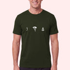Skydive Icons T-Shirt – Pin, Canopy & 3-Ring Design