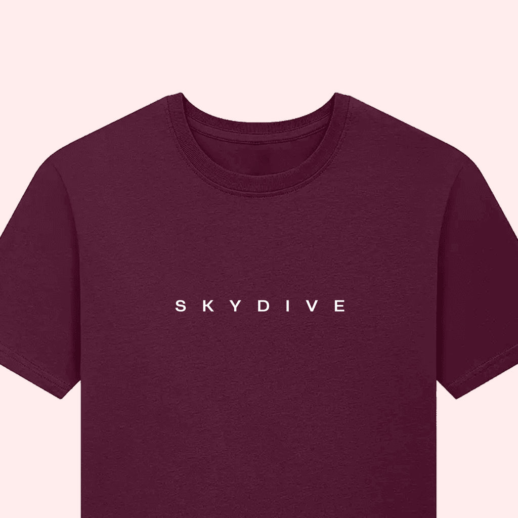 Minimal Skydiving Print T-Shirt for Skydivers