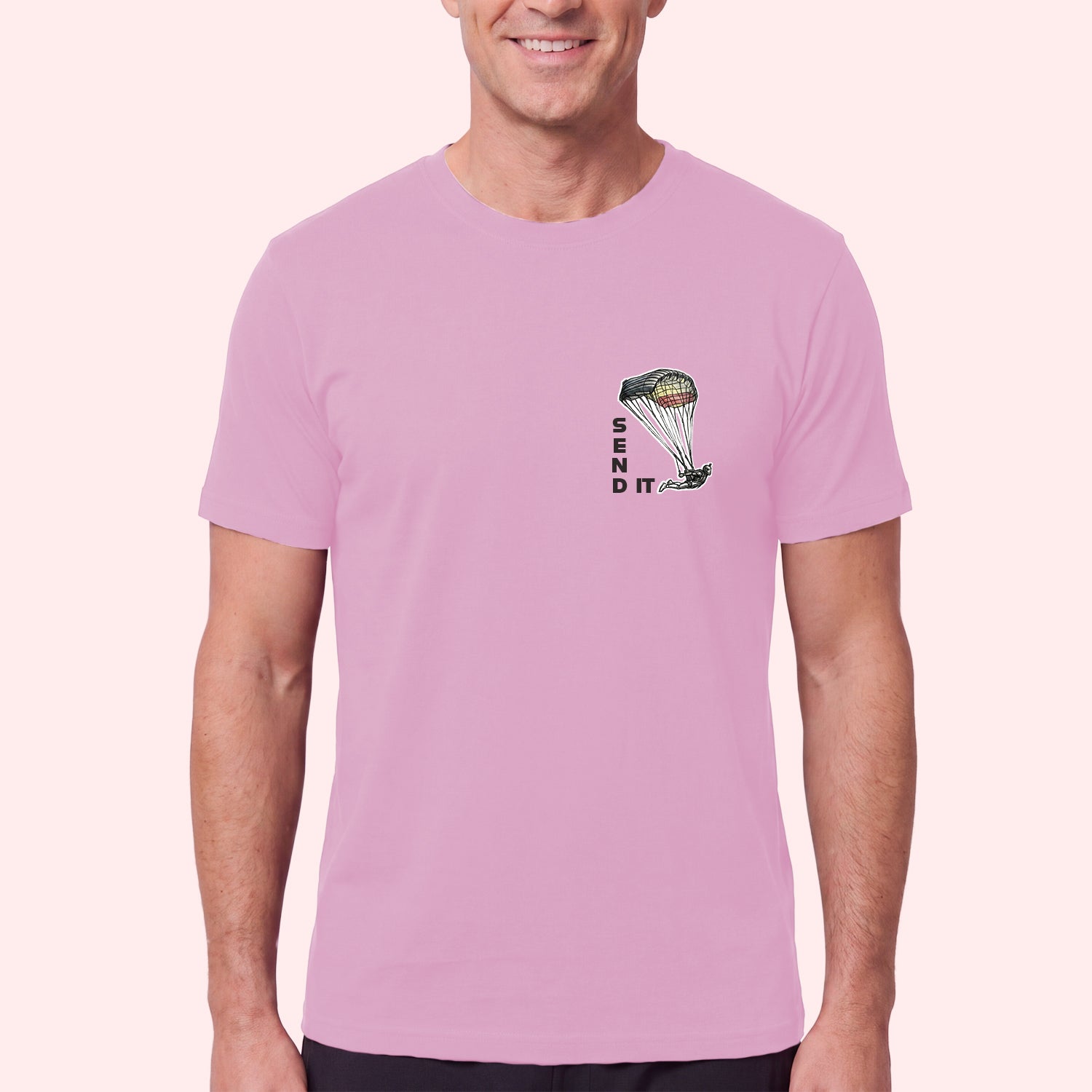 Skydiving Send It Pocket Print T-Shirt for Swoopers