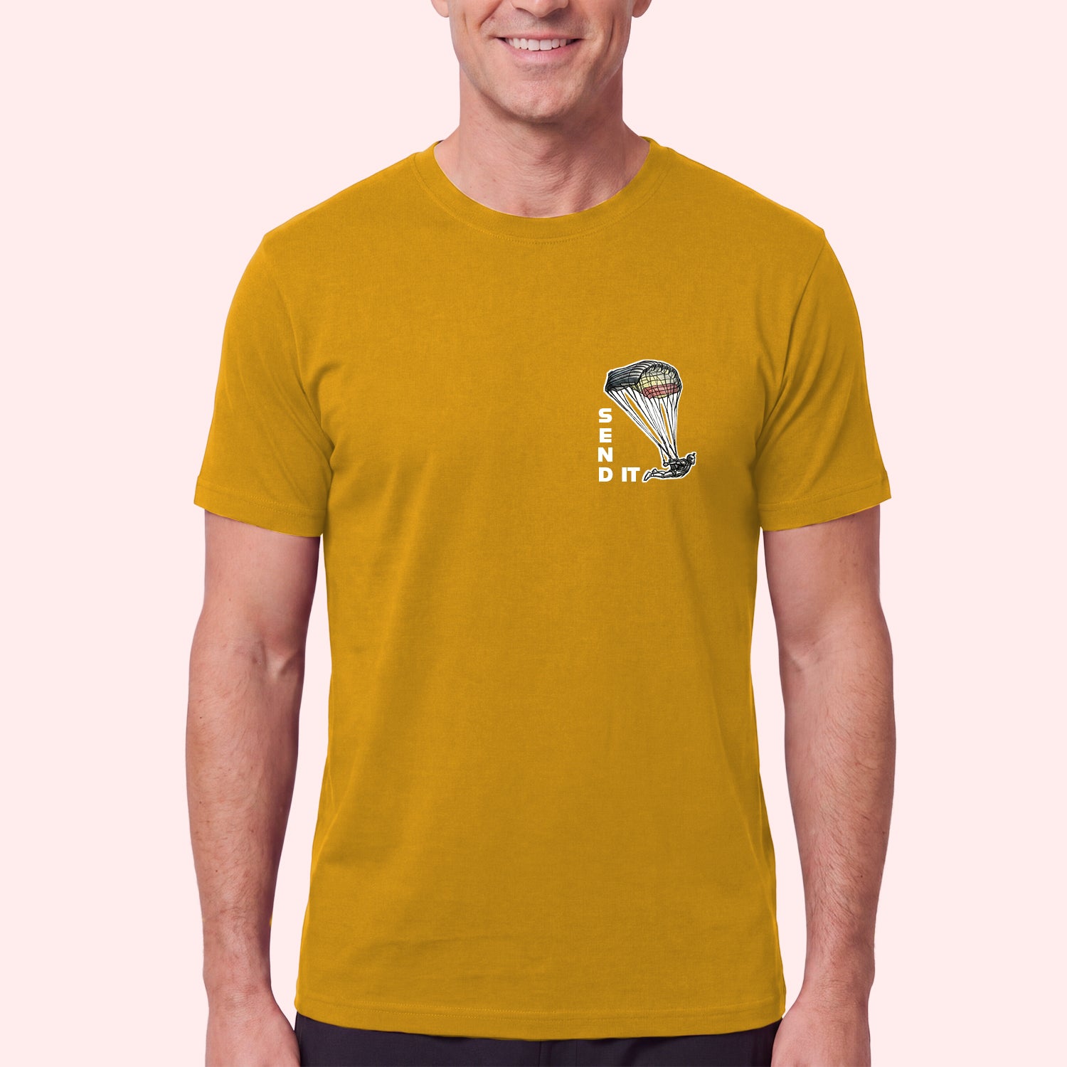Skydiving Send It Pocket Print T-Shirt for Swoopers