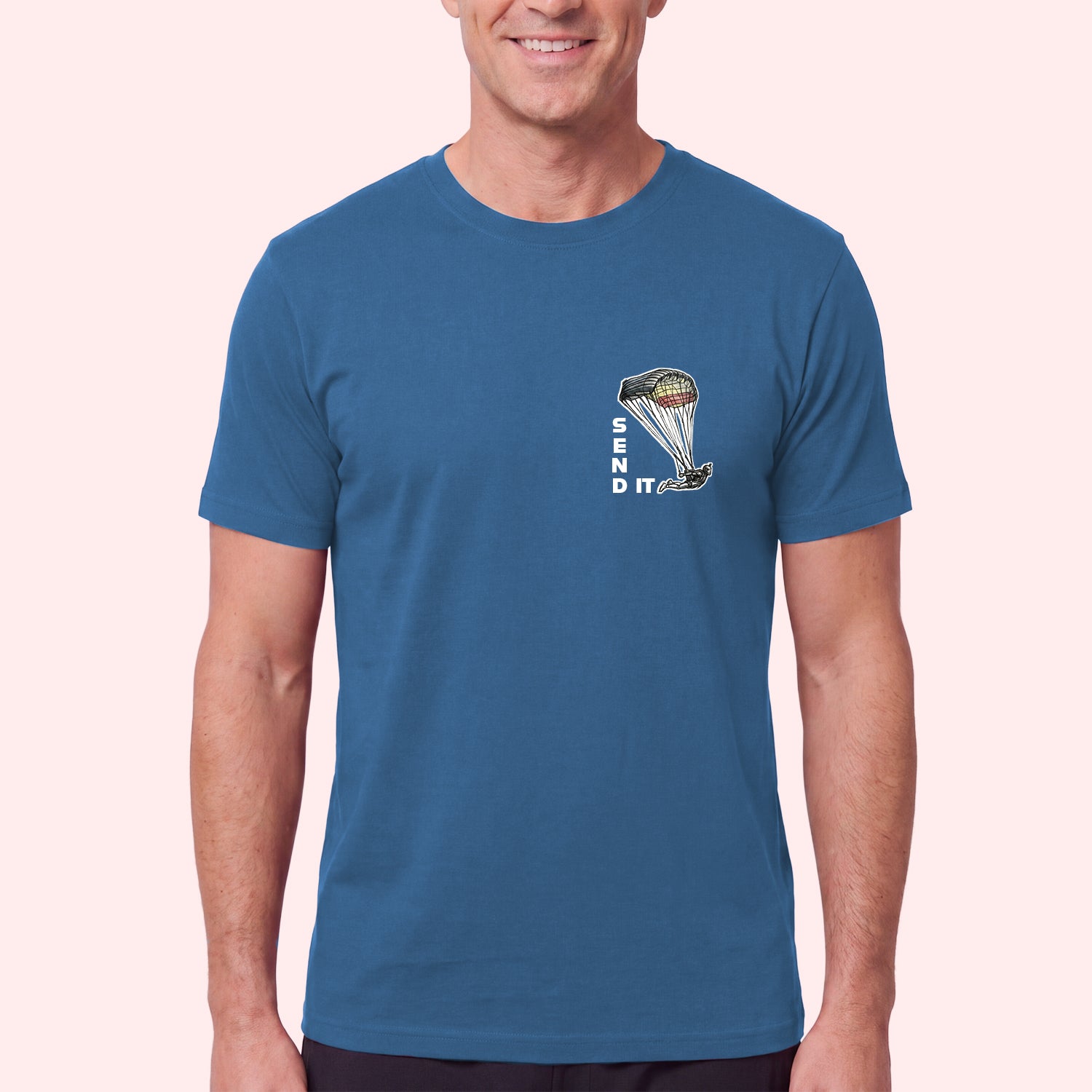 Skydiving Send It Pocket Print T-Shirt for Swoopers