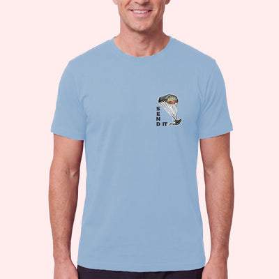 Skydiving Send It Pocket Print T-Shirt for Swoopers