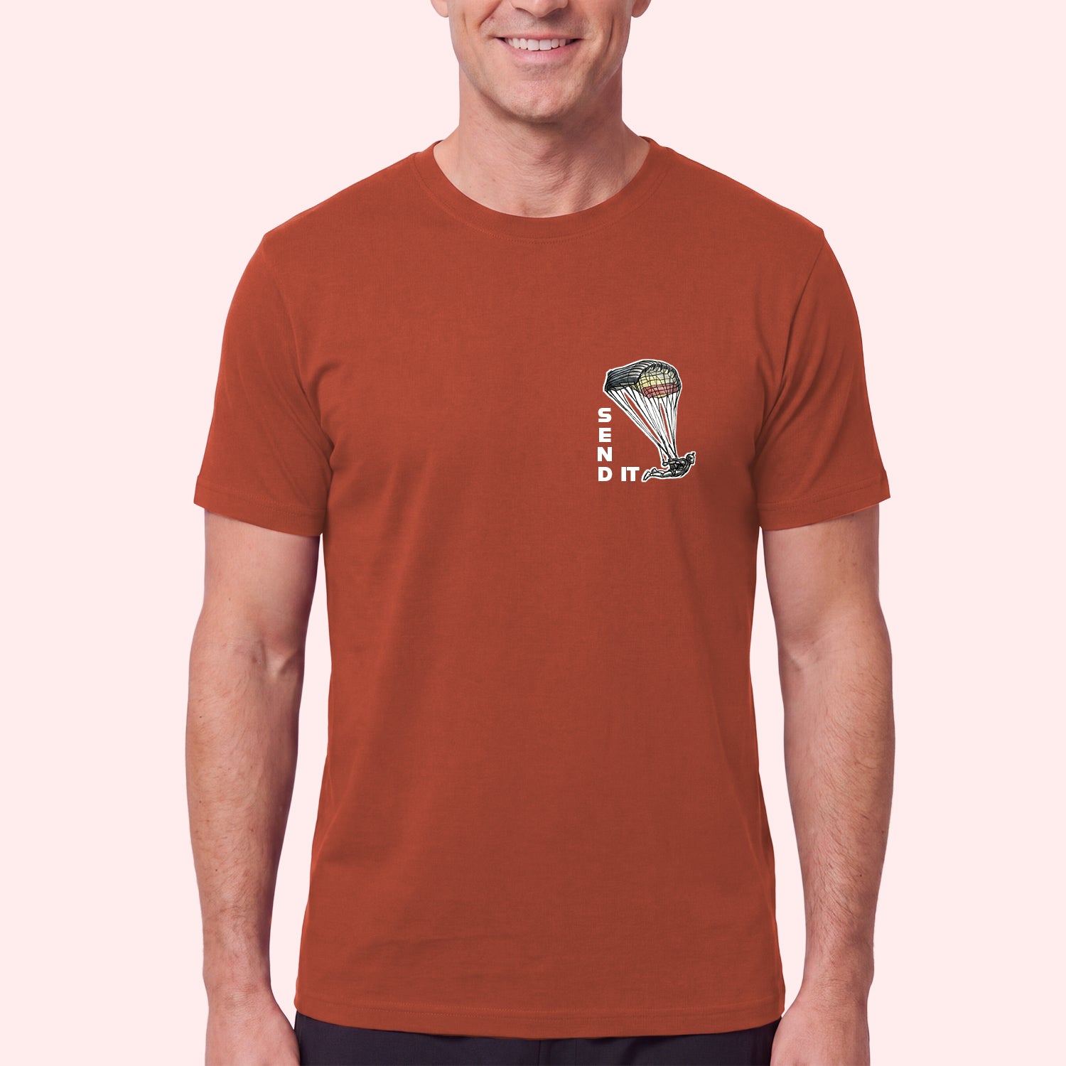 Skydiving Send It Pocket Print T-Shirt for Swoopers
